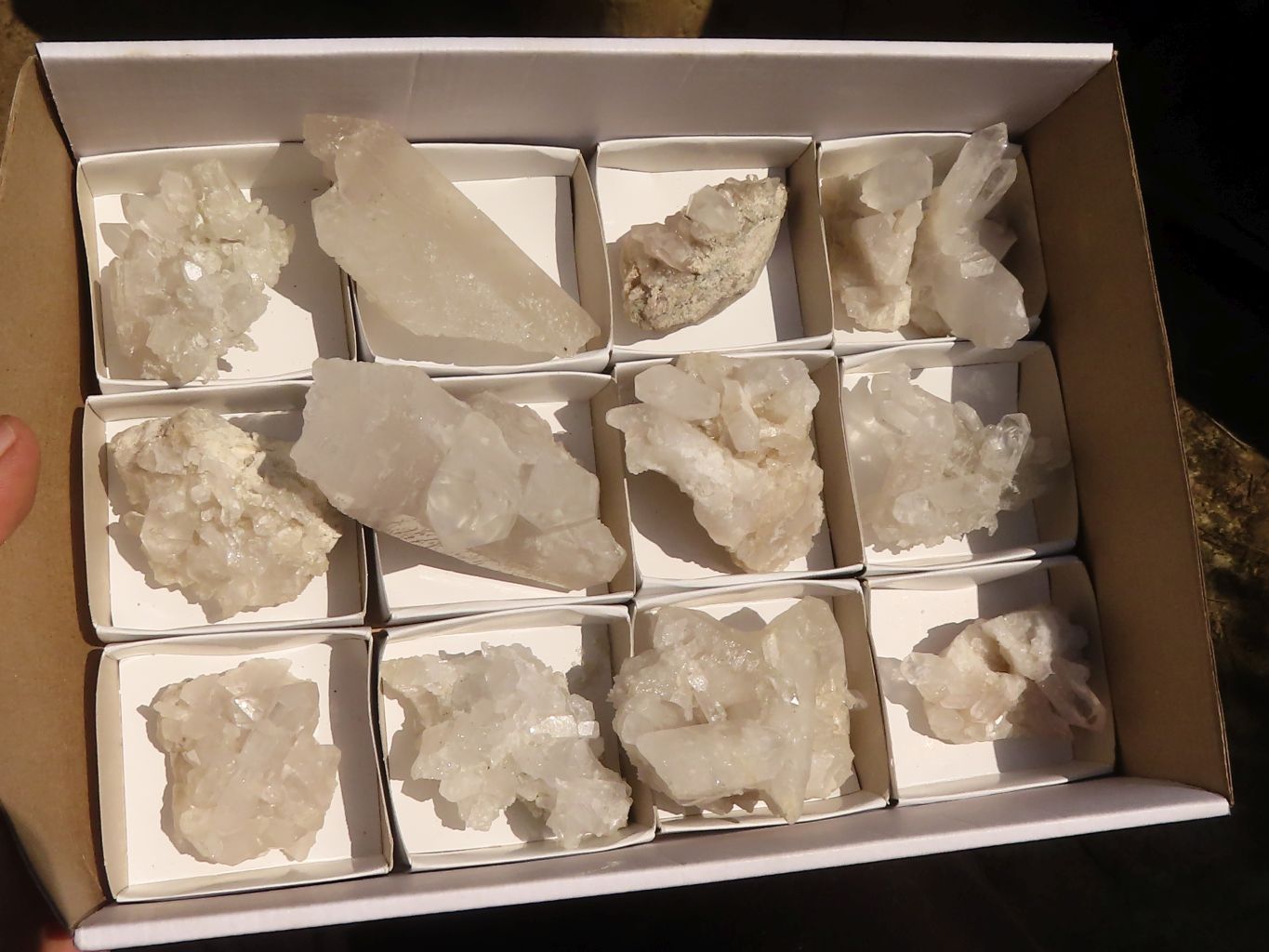 Natural Clear Quartz Crystals & Clusters  x 12 From Zambia - Toprock Gemstones and Minerals 