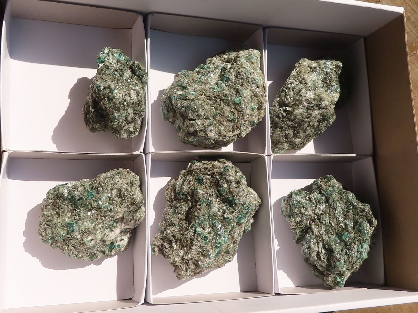 Natural Rare Emerald Mica In Matrix Cobbed Specimens x 6 From Mutoko, Zimbabwe - Toprock Gemstones and Minerals 