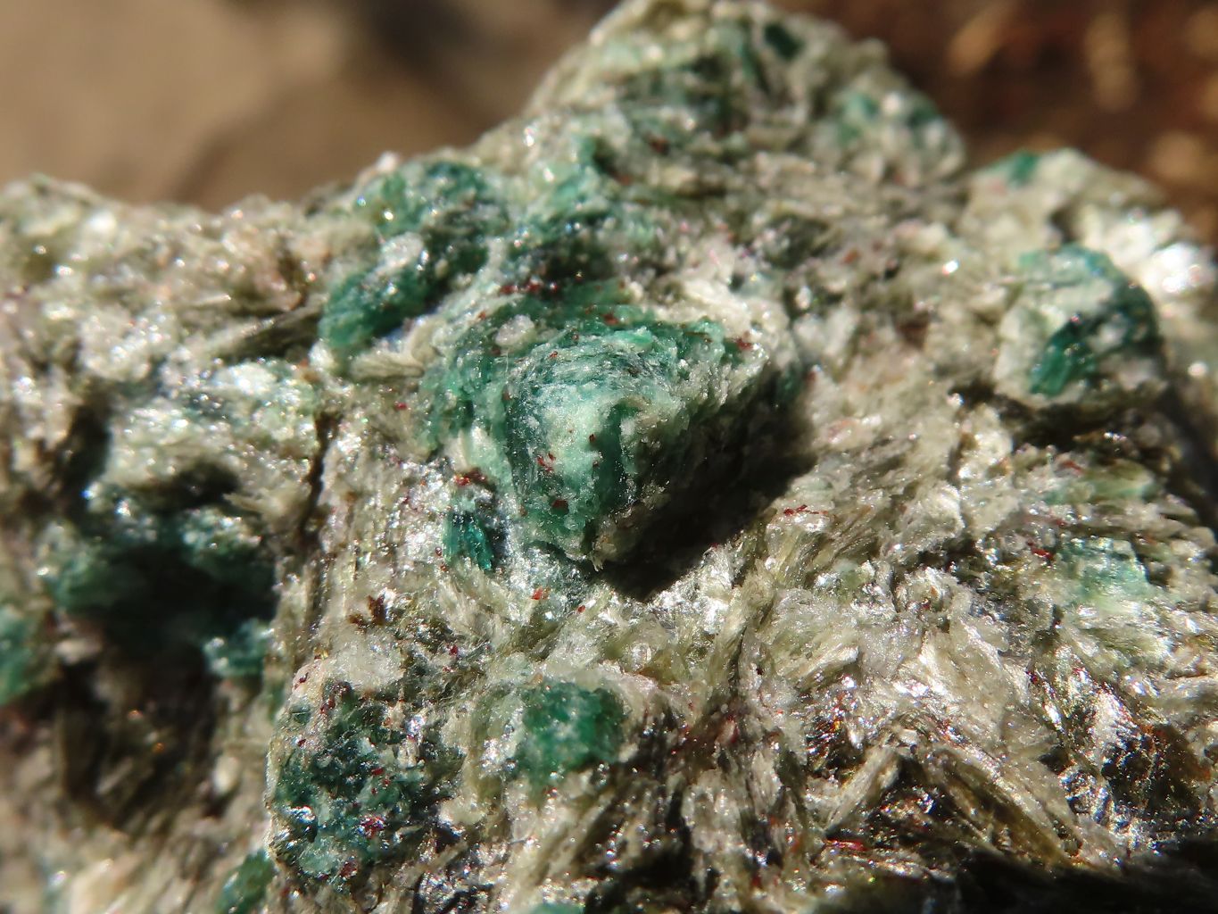 Natural Rare Emerald Mica In Matrix Cobbed Specimens x 6 From Mutoko, Zimbabwe - Toprock Gemstones and Minerals 