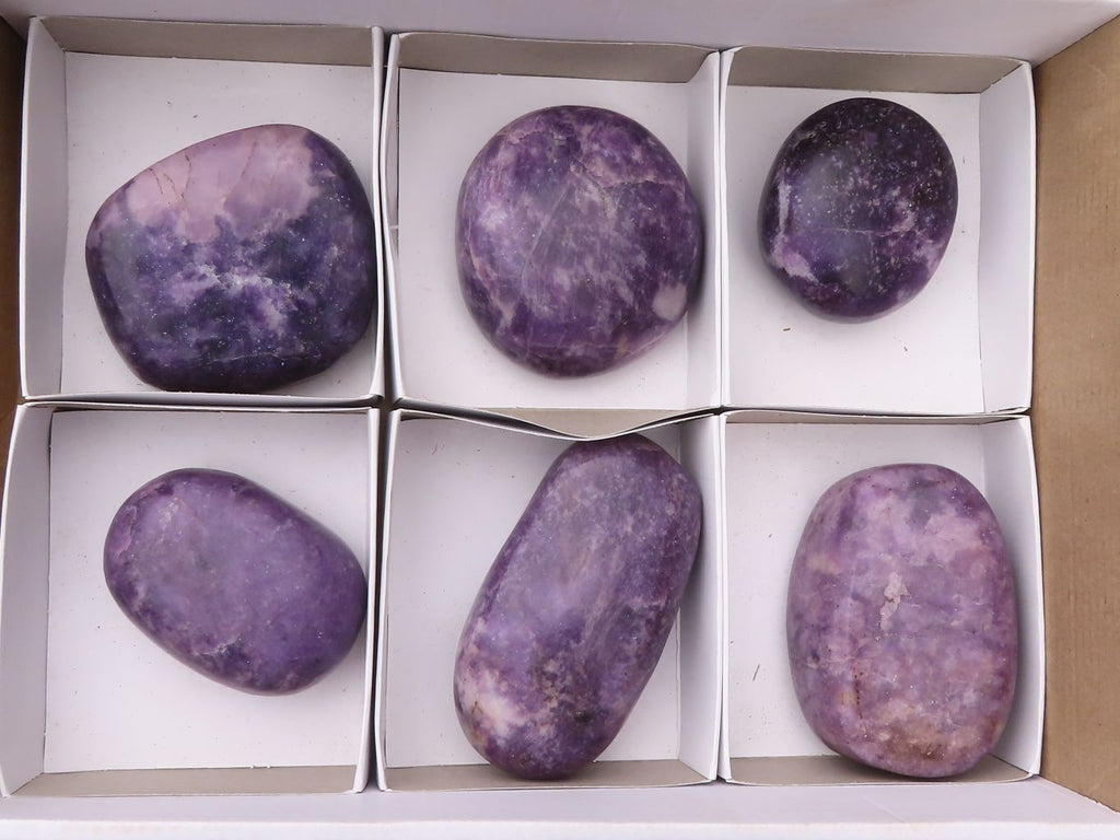 Polished Purple Lepidolite Free Forms  x 6 From Zimbabwe - Toprock Gemstones and Minerals 