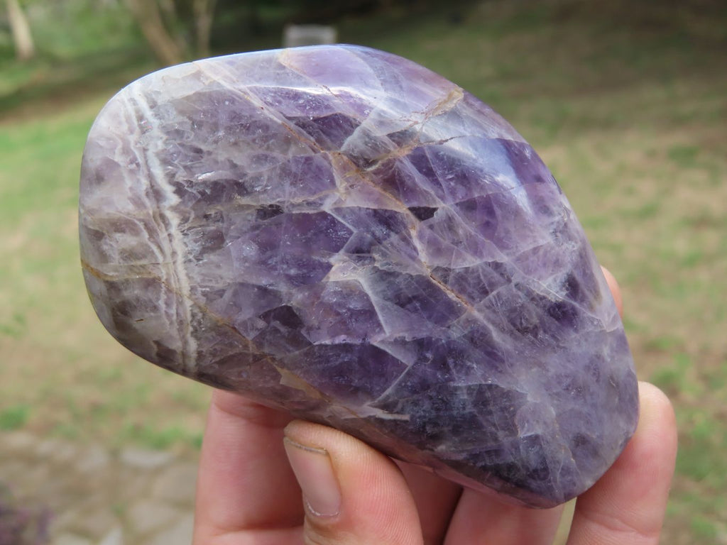 Polished Flower Dream Amethyst Standing Free Forms x 3 From Madagascar - TopRock