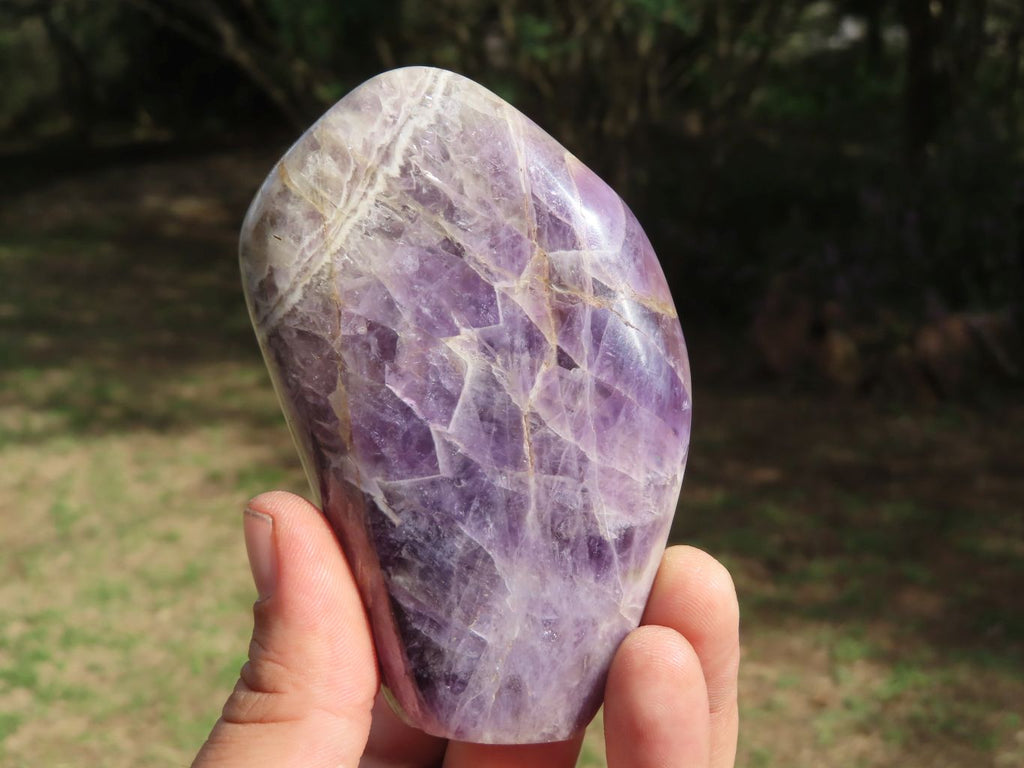 Polished Flower Dream Amethyst Standing Free Forms x 3 From Madagascar - TopRock