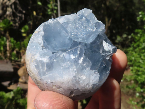 Polished Blue Celestite Crystal Spheres  x 4 From Madagascar
