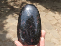 Polished Electric Blue Iolite Standing Free Forms  x 2 From Madagascar - TopRock