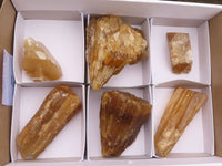 Natural Honey Aragonite Etched & Cobbed Pieces  x 6 From Namibia - Toprock Gemstones and Minerals 