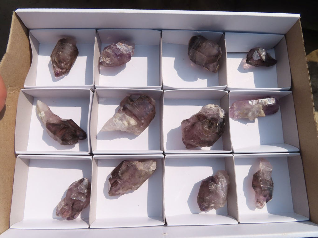 Natural Window Amethyst Crystals  x 12 From Chiredzi, Zimbabwe - Toprock Gemstones and Minerals 