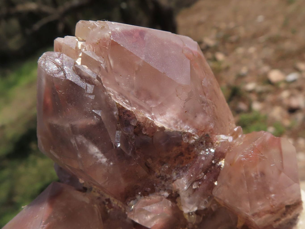 Natural Red Hematoid Phantom Quartz Clusters  x 4 From Karoi, Zimbabwe - TopRock
