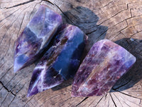 Polished  Chevron Amethyst Quartz Crystals  x 3 From Zambia - TopRock