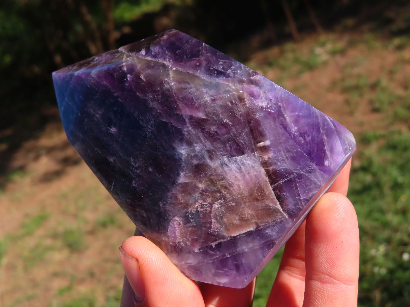 Polished  Chevron Amethyst Quartz Crystals  x 3 From Zambia - TopRock