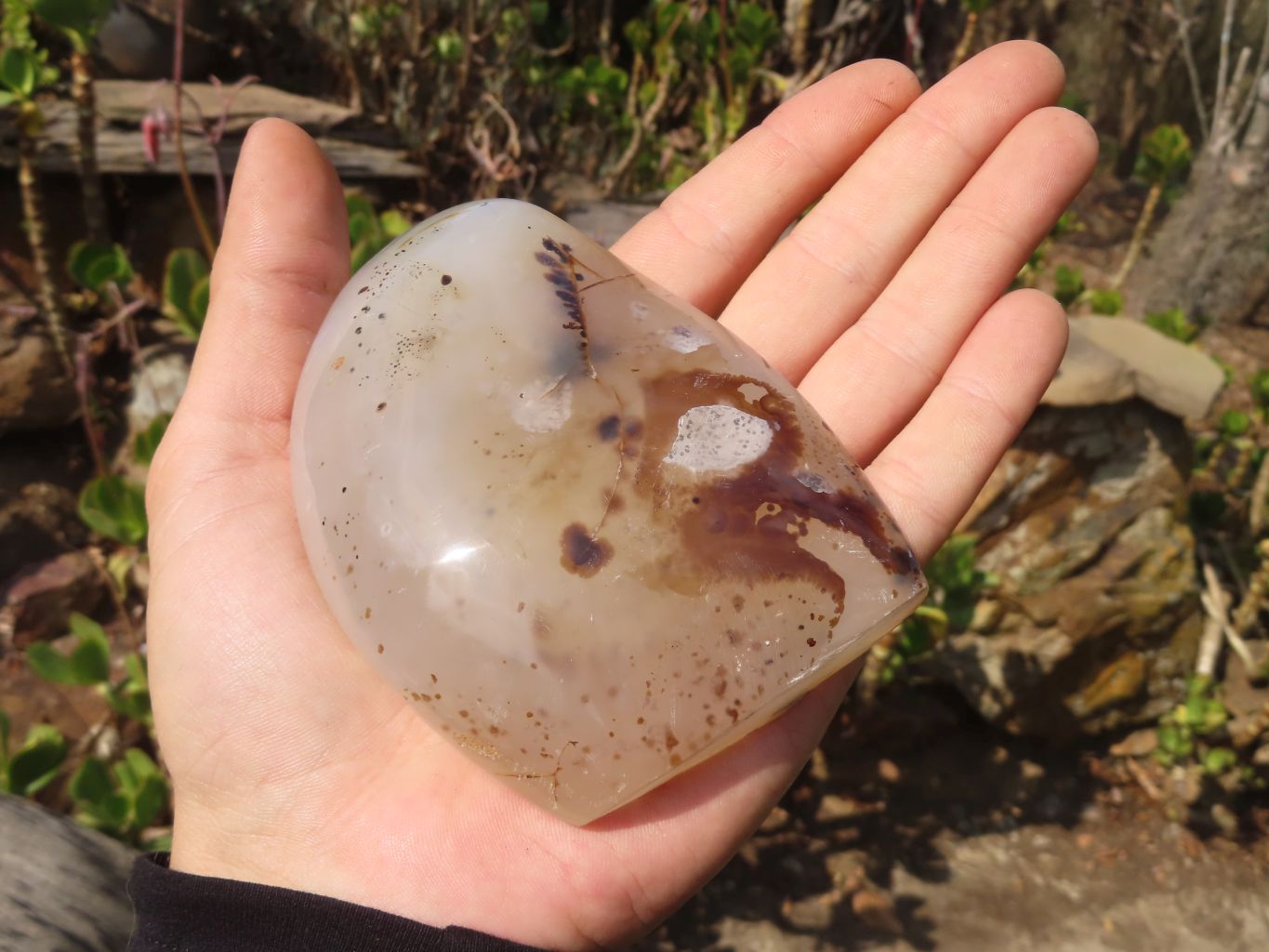 Polished Dendritic Agate Standing Free Forms  x 4 From Moralambo, Madagascar - Toprock Gemstones and Minerals 