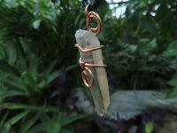 Natural Clear Optic Selected Smokey Quartz Crystals in Copper Art Wire Wrap Pendant - sold per piece - From Zambia - TopRock