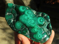 Polished Malachite Free Forms x 3 From Kolwezi, Congo - Toprock Gemstones and Minerals 