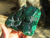 Polished Malachite Free Forms x 3 From Kolwezi, Congo - Toprock Gemstones and Minerals 