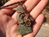Polished Copper Wire Wrapped Leopard Stone Eagle Pendants x 6 From Zimbabwe - Toprock Gemstones and Minerals 
