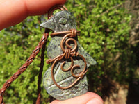 Polished Copper Wire Wrapped Leopard Stone Eagle Pendants x 6 From Zimbabwe - Toprock Gemstones and Minerals 