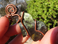 Polished Copper Wire Wrapped Leopard Stone Eagle Pendants x 6 From Zimbabwe - Toprock Gemstones and Minerals 