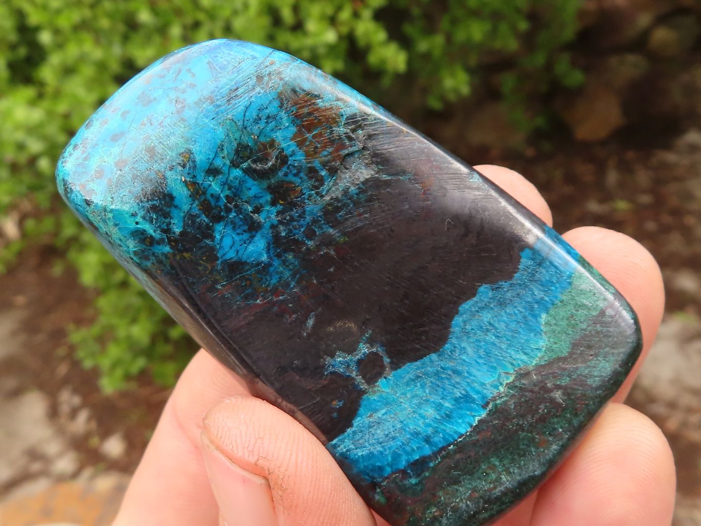 Polished Blue Shattuckite Free Forms  x 6 From Kaokoveld, Namibia - Toprock Gemstones and Minerals 