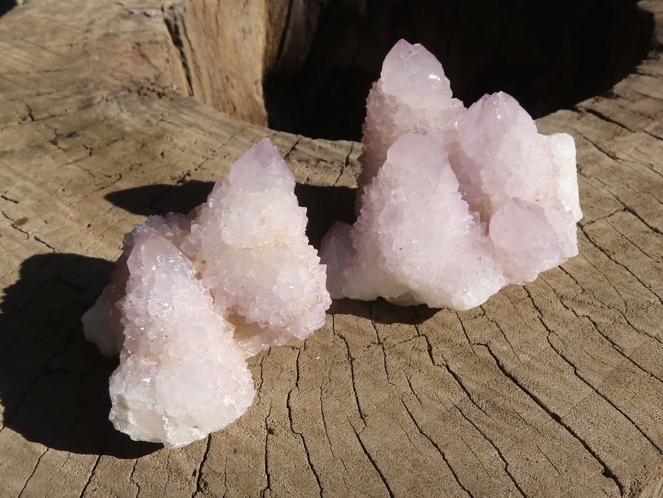 Natural Pale Lilac Spirit Quartz Clusters x 12 From Boekenhouthoek, South Africa - Toprock Gemstones and Minerals 