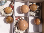Polished Peach Moonstone Spheres  x 6 From Madagascar - Toprock Gemstones and Minerals 