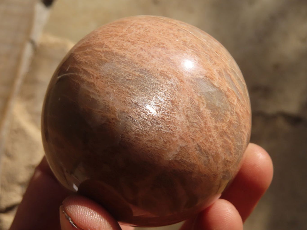 Polished Peach Moonstone Spheres  x 6 From Madagascar - Toprock Gemstones and Minerals 