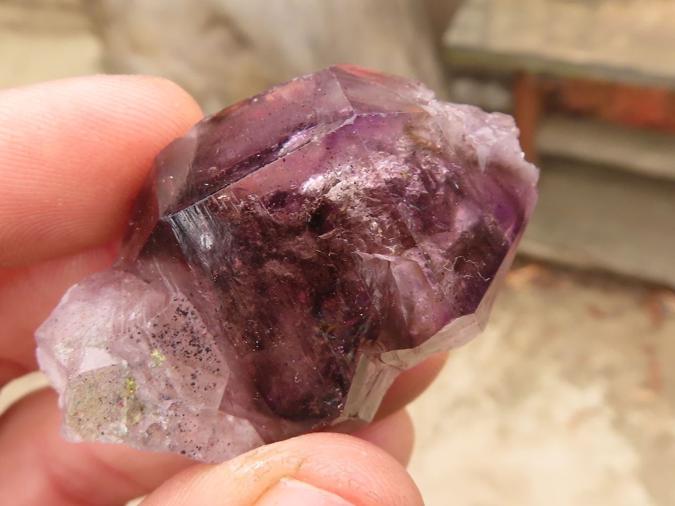 Natural Smokey Amethyst Window Quartz Crystals  x 12 From Chiredzi, Zimbabwe - Toprock Gemstones and Minerals 