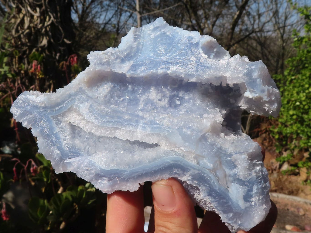Natural Etched Blue Chalcedony Specimens x 3 From Nsanje, Malawi - Toprock Gemstones and Minerals 