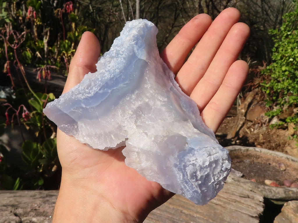 Natural Etched Blue Chalcedony Specimens x 3 From Nsanje, Malawi - Toprock Gemstones and Minerals 