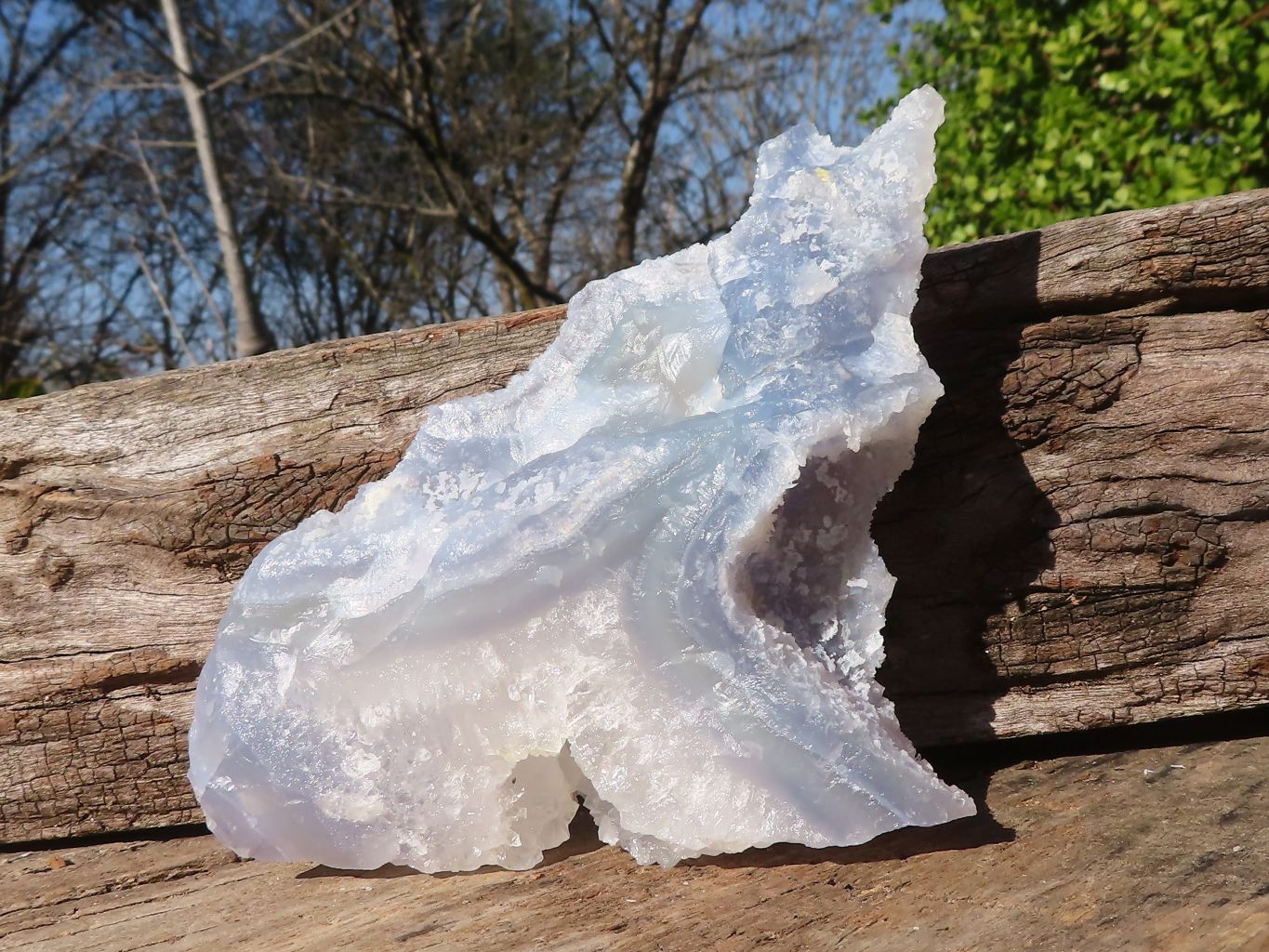 Natural Etched Blue Chalcedony Specimens x 3 From Nsanje, Malawi - Toprock Gemstones and Minerals 