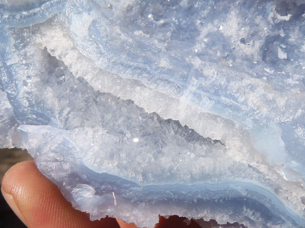 Natural Etched Blue Chalcedony Specimens x 3 From Nsanje, Malawi - Toprock Gemstones and Minerals 