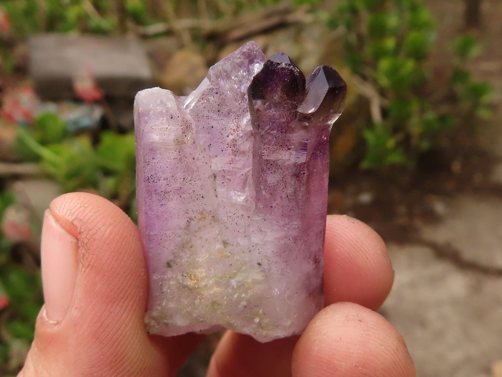 Natural Smokey Amethyst Window Quartz Crystals  x 12 From Chiredzi, Zimbabwe - Toprock Gemstones and Minerals 