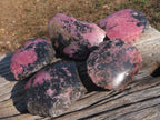 Polished One Sided Pink Rhodonite Free Forms  x 5 From Madagascar - TopRock