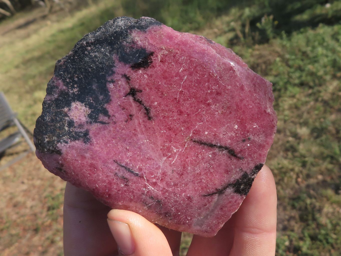 Polished One Sided Pink Rhodonite Free Forms  x 5 From Madagascar - TopRock