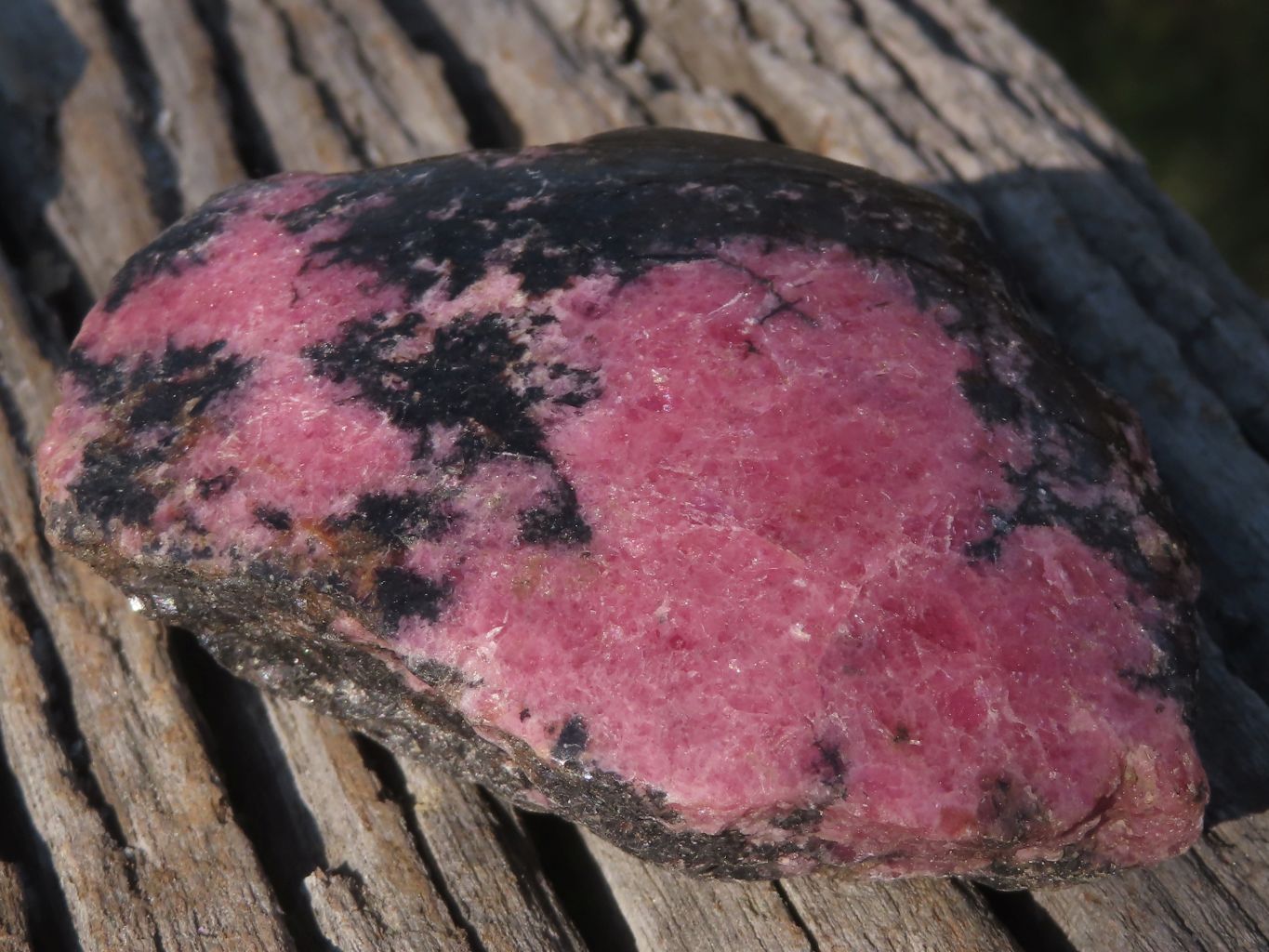 Polished One Sided Pink Rhodonite Free Forms  x 5 From Madagascar - TopRock