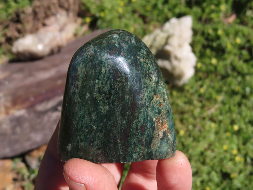 Polished Fluorescent Ruby Corundum In Chrome Verdite Free Forms x 4 From Zimbabwe - TopRock