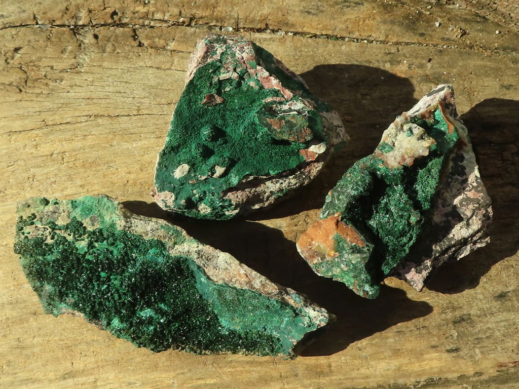 Natural Micro Botryoidal Crystalline Malachite Specimens  x 6 From Congo - Toprock Gemstones and Minerals 