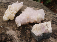Natural Mixed Brandberg Quartz Matrix Specimens x 3 From Brandberg, Namibia - Toprock Gemstones and Minerals 