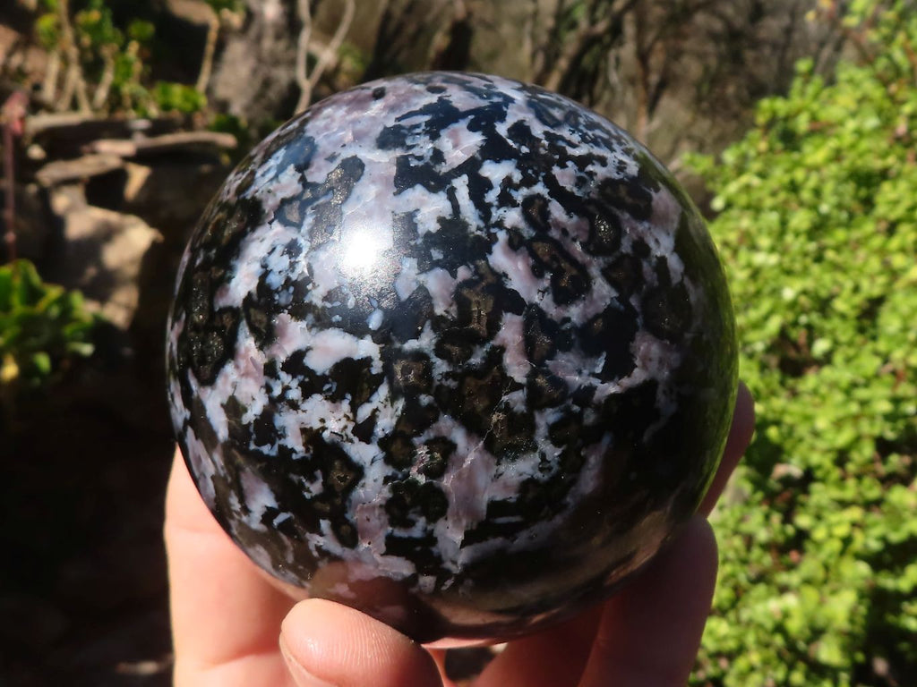 Polished Gabbro / Merlinite Spheres  x 2 From Ambatondrazaka, Madagascar - Toprock Gemstones and Minerals 