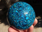 Polished Conglomerate Chrysocolla Spheres  x 2 From Congo - Toprock Gemstones and Minerals 