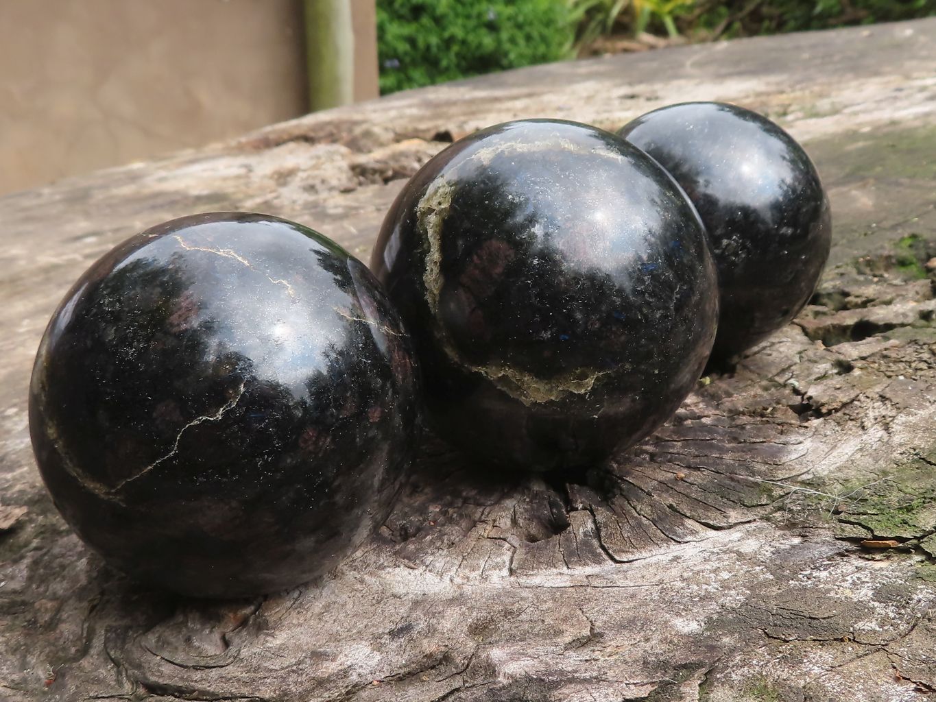 Polished Sparkling Blue Iolite / Water Sapphire Spheres  x 4 From Madagascar - TopRock
