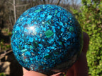 Polished Conglomerate Chrysocolla Spheres  x 2 From Congo - Toprock Gemstones and Minerals 