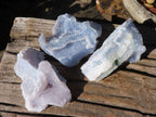 Natural Etched Blue Chalcedony Specimens  x 3 From Nsanje, Malawi - Toprock Gemstones and Minerals 