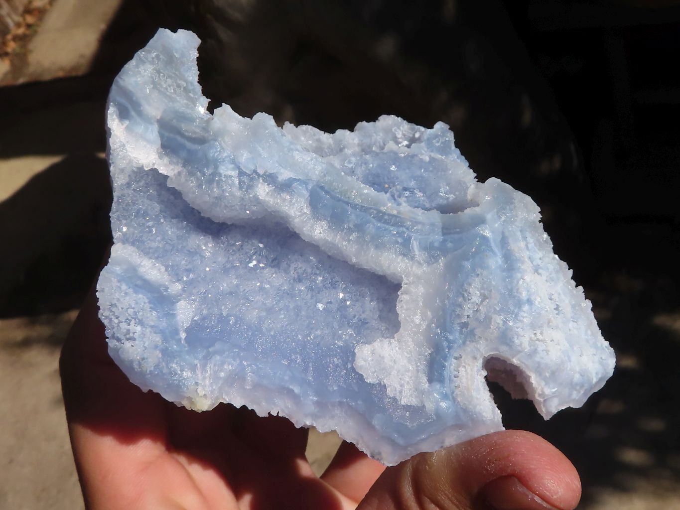Natural Etched Blue Chalcedony Specimens  x 3 From Nsanje, Malawi - Toprock Gemstones and Minerals 
