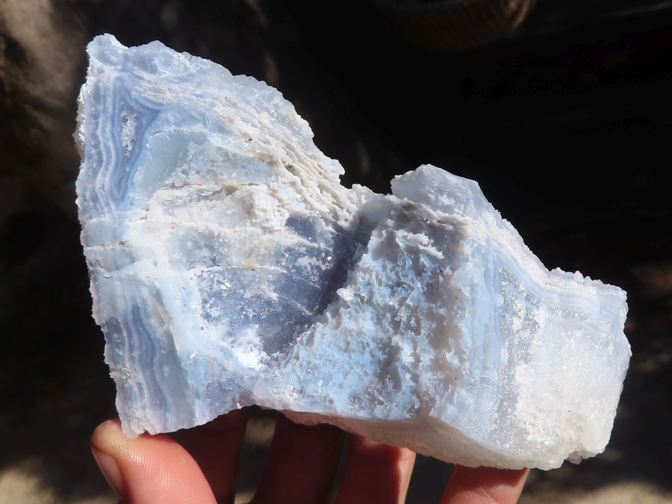 Natural Etched Blue Chalcedony Specimens  x 3 From Nsanje, Malawi - Toprock Gemstones and Minerals 