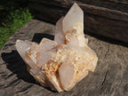 Natural Selected & Cleaned White Phantom Quartz Clusters x 3 From Madagascar - TopRock