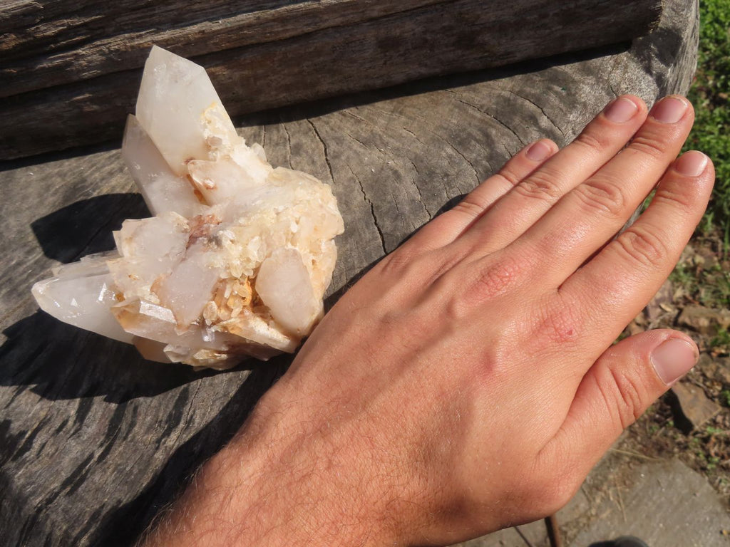 Natural Selected & Cleaned White Phantom Quartz Clusters x 3 From Madagascar - TopRock