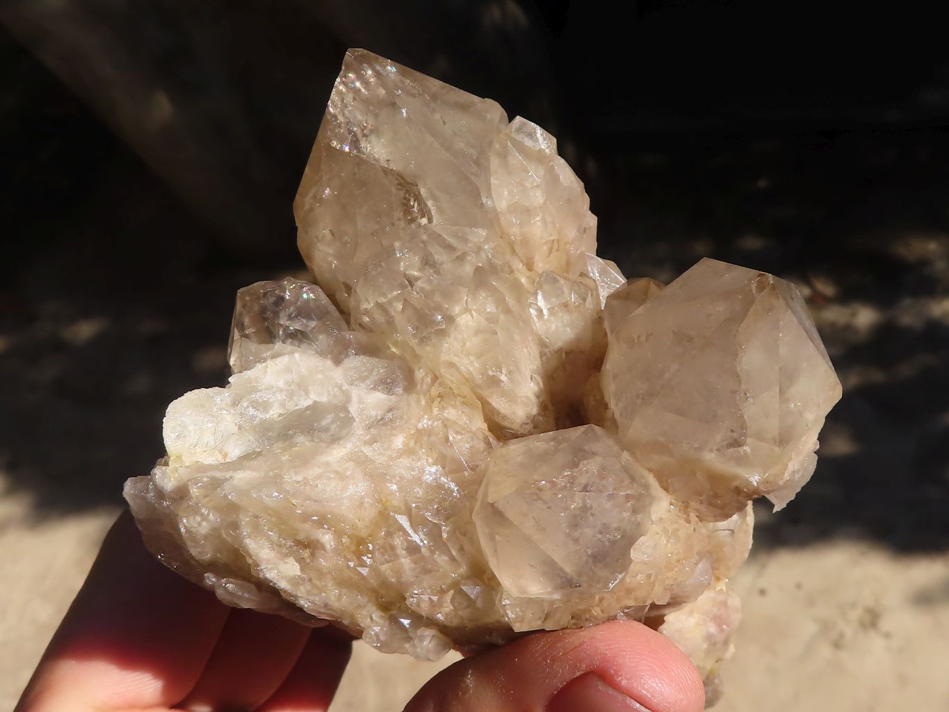 Natural Cascading Smokey Quartz Clusters x 3 From Luena, Congo - Toprock Gemstones and Minerals 