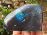 Polished Blue Shattuckite Free Forms With Azurite & Malachite  x 4 From Kaokoveld, Namibia - Toprock Gemstones and Minerals 