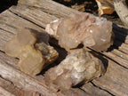 Natural Cascading Smokey Quartz Clusters x 3 From Luena, Congo - Toprock Gemstones and Minerals 