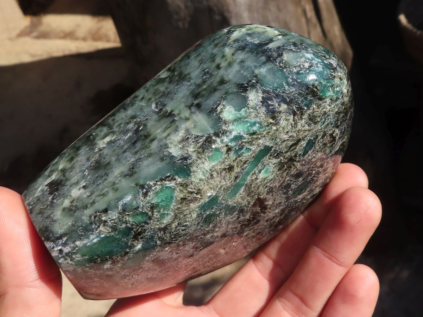 Polished Rare Emerald Mica In Matrix Standing Free Forms x 2 From Mutoko, Zimbabwe - Toprock Gemstones and Minerals 