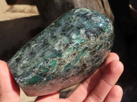 Polished Rare Emerald Mica In Matrix Standing Free Forms x 2 From Mutoko, Zimbabwe - Toprock Gemstones and Minerals 